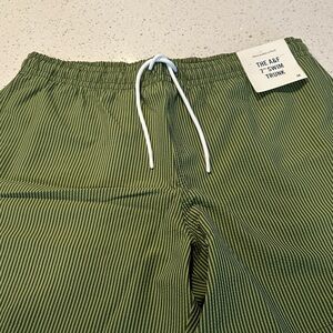 Abercrombie Men’s Green Striped Swim Trunks